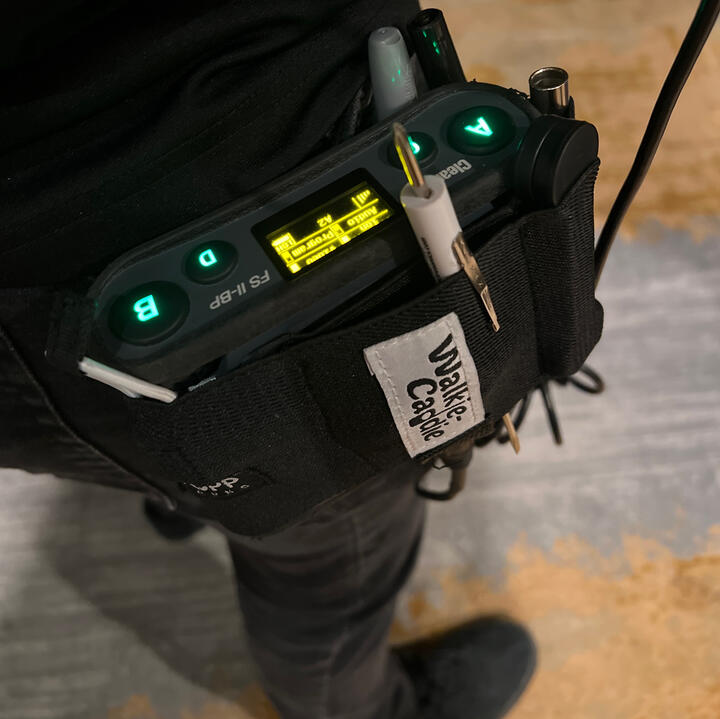 Walkie Caddie on a Clear-Com Radio